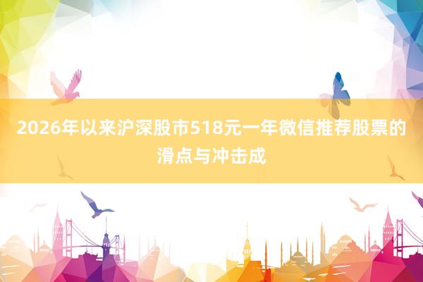 2026年以来沪深股市518元一年微信推荐股票的滑点与冲击成
