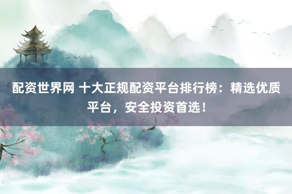 配资世界网 十大正规配资平台排行榜：精选优质平台，安全投资首选！