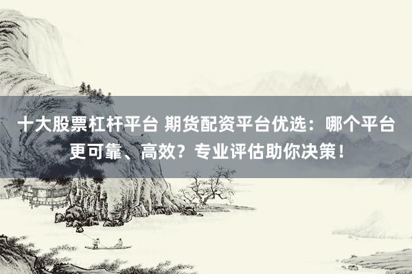 十大股票杠杆平台 期货配资平台优选：哪个平台更可靠、高效？专业评估助你决策！